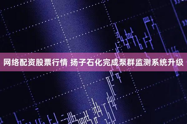 网络配资股票行情 扬子石化完成泵群监测系统升级